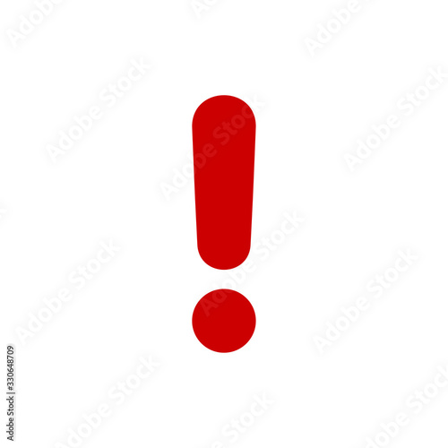 Red rounded exclamation point icon. Attention symbol isolated on a white background. EPS10 vector file