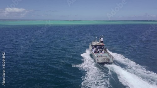 Jet Boating over and around coral reefs at the Houtman Abrolhos islands. photo