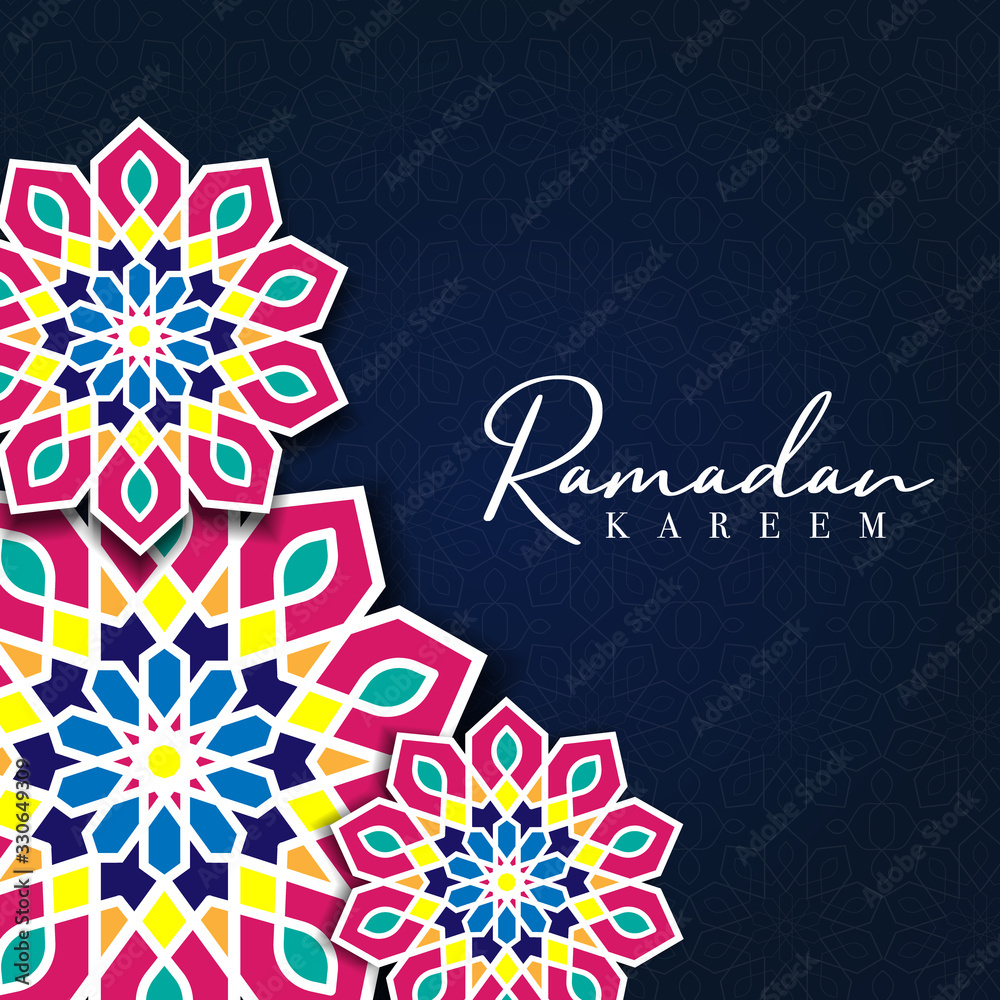 ramadan kareem greeting card with islamic background
