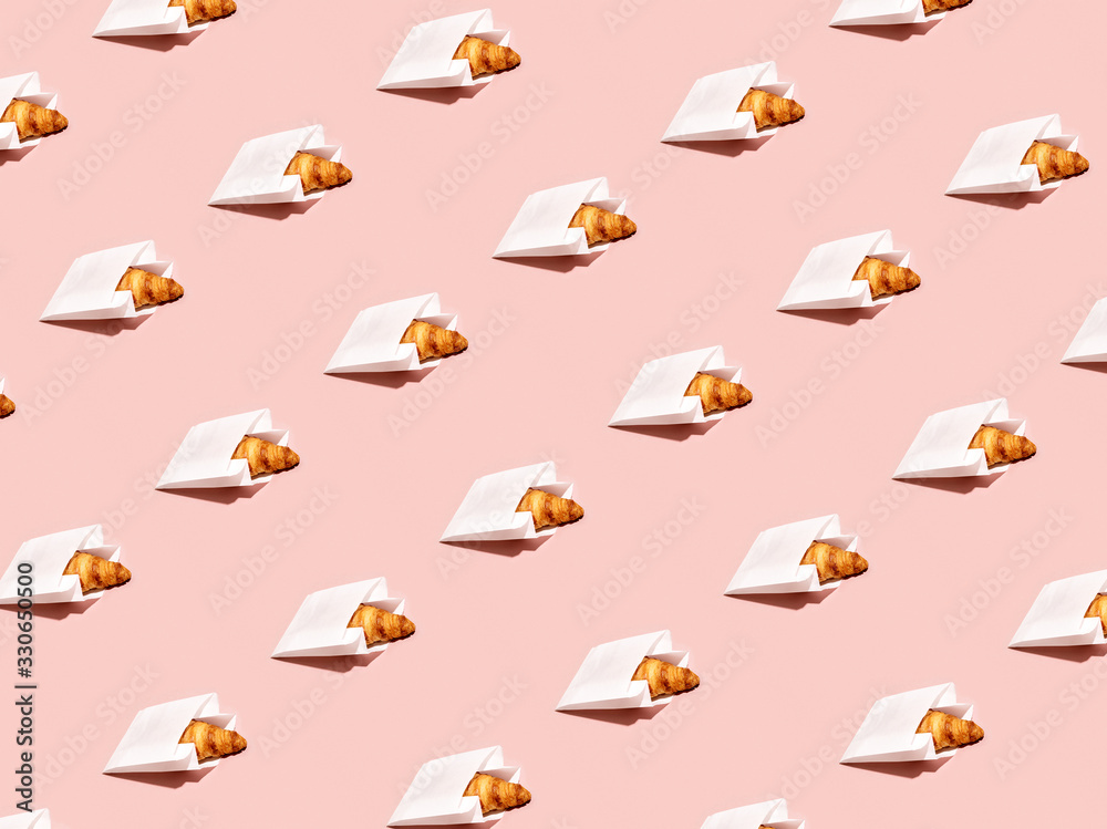 Creative background for breakfast to go.