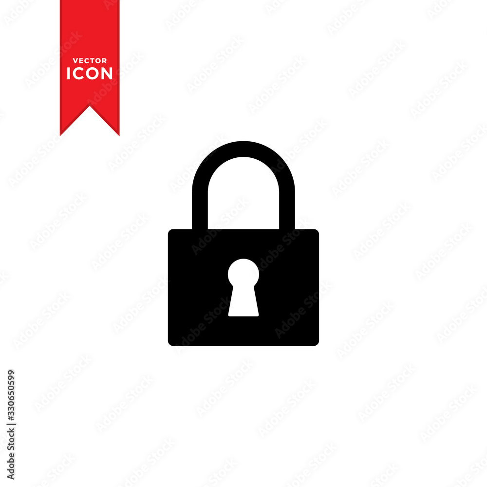 Padlock icon vector. Lock symbol icon illustration. Trendy flat design style on white background. Padlock icon vector. Lock symbol icon illustration. Trendy flat design style on white background.