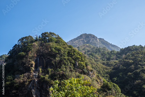 grotesque mountain under the blue sky