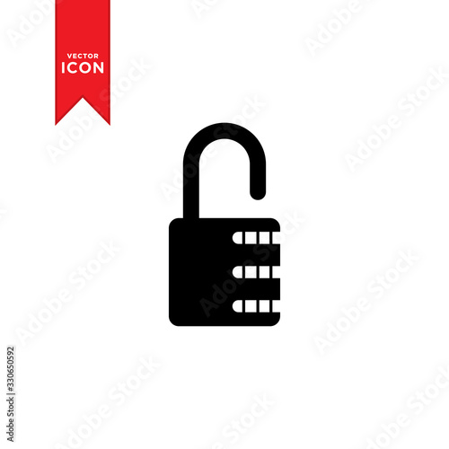 Padlock icon vector. Lock symbol icon illustration. Trendy flat design style on white background.