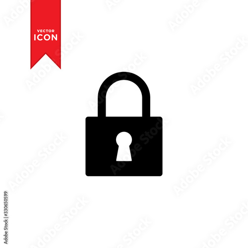 Padlock icon vector. Lock symbol icon illustration. Trendy flat design style on white background.