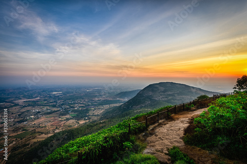Beautiful view of Nandi hills, Nandi Hills is located near to Bengaluru or Bangalore, Karnataka, India photo
