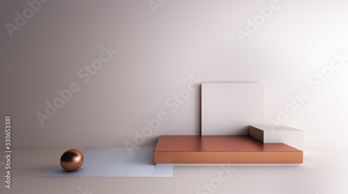 Εκτύπωση καμβά 3D rendering proportion in pastel color
