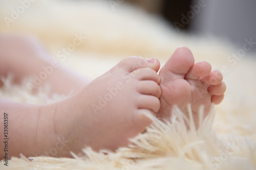 The concept of healthy children's feet, legs. Soft focus, background.