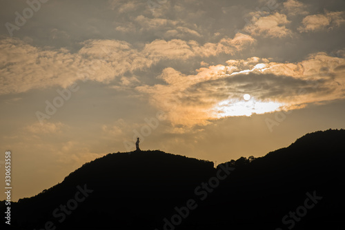 Dusk mountain and sunset