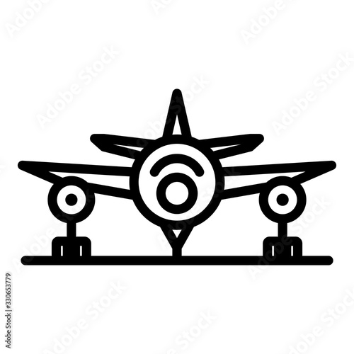 Airplane after repair icon. Outline airplane after repair vector icon for web design isolated on white background