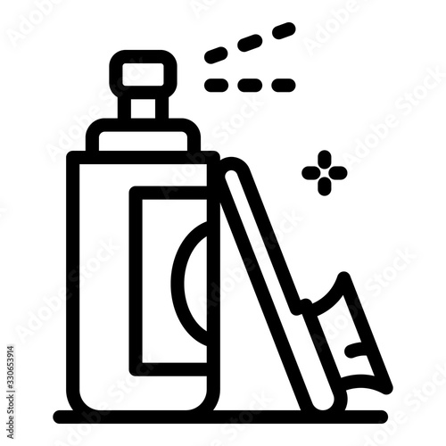 Shoe spray brush icon. Outline shoe spray brush vector icon for web design isolated on white background