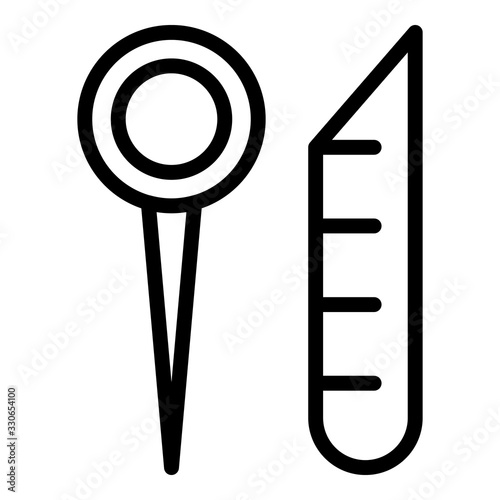 Shoe repair tools icon. Outline shoe repair tools vector icon for web design isolated on white background