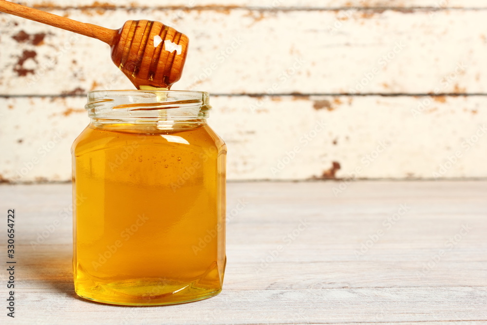 Jar of Honey with Honey Dipper Jar of Honey with Honey Dipper