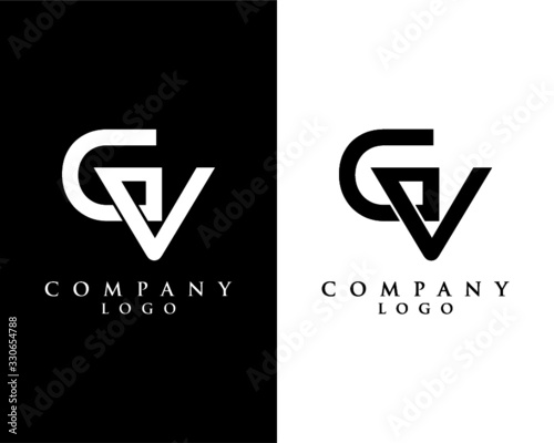 Initial Letter GV, VG Logo Template Design vector