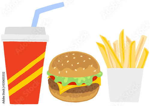 ハンバーガーのセット