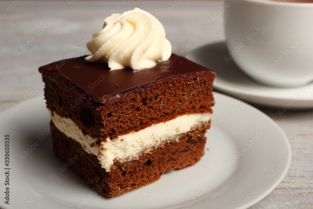 Cream Pie. Chocolate Sponge Cake filled with whipped cream. Cream Pie. Chocolate Sponge Cake filled with whipped cream.