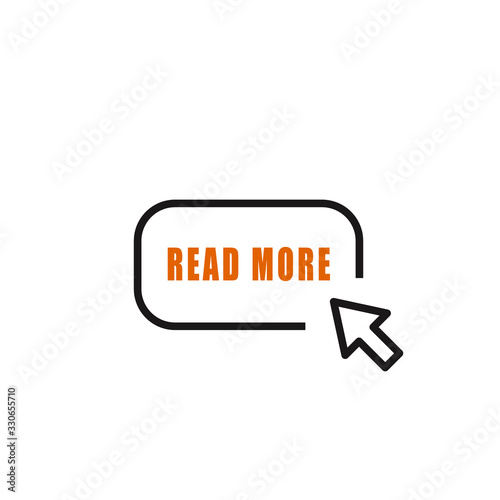 black thin line read more button. Vector sign