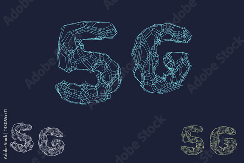 5G network sign. Wireless i...
