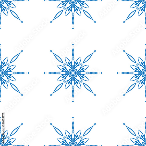 Blue winter seamless pattern  doodle elements for wrapping paper and textile.