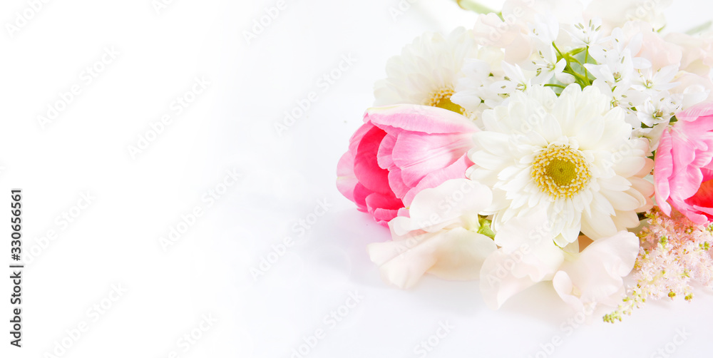bouquet of spring flowers in soft pink colors in details. floral feminine background bouquet of spring flowers in soft pink colors in details. floral feminine background