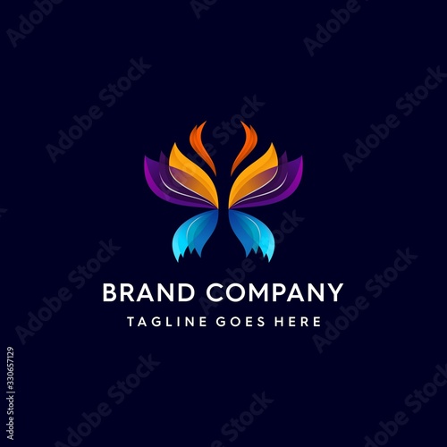 Beautiful Butterfly Gradient Logo