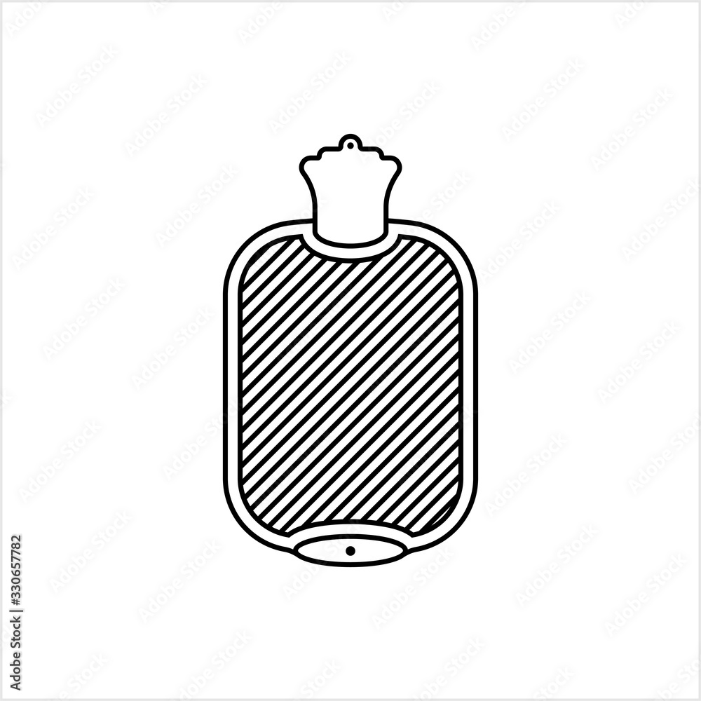 Hot Water Bottle Icon, Hot Water Bottle With Stopper Icon