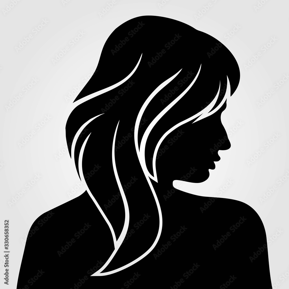 Women silhouette isolated on white background. Vector illustration. Women silhouette isolated on white background. Vector illustration.