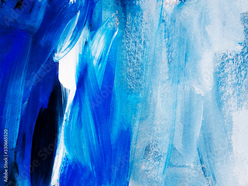 Fototapeta Abstract blue art painting background. Modern art. Contemporary art 