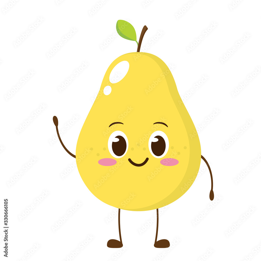 Obraz premium Cute happy smiling pear character