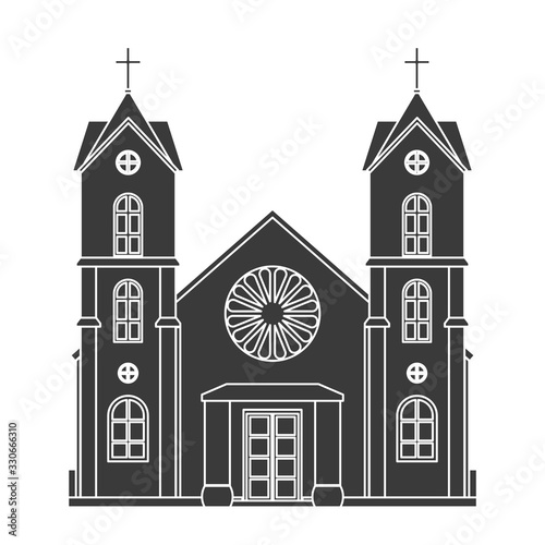 Church silhouette christianity architecture house building religious design vector illustration