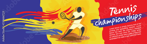 Vector tennis character design with country flag concept.