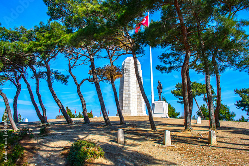 The fighting that lasted until April 6, 1915 with the Ariburnu Landing on April 25, 1915, is the front part of the Battle of Canakkale. Ataturk from behind the trees