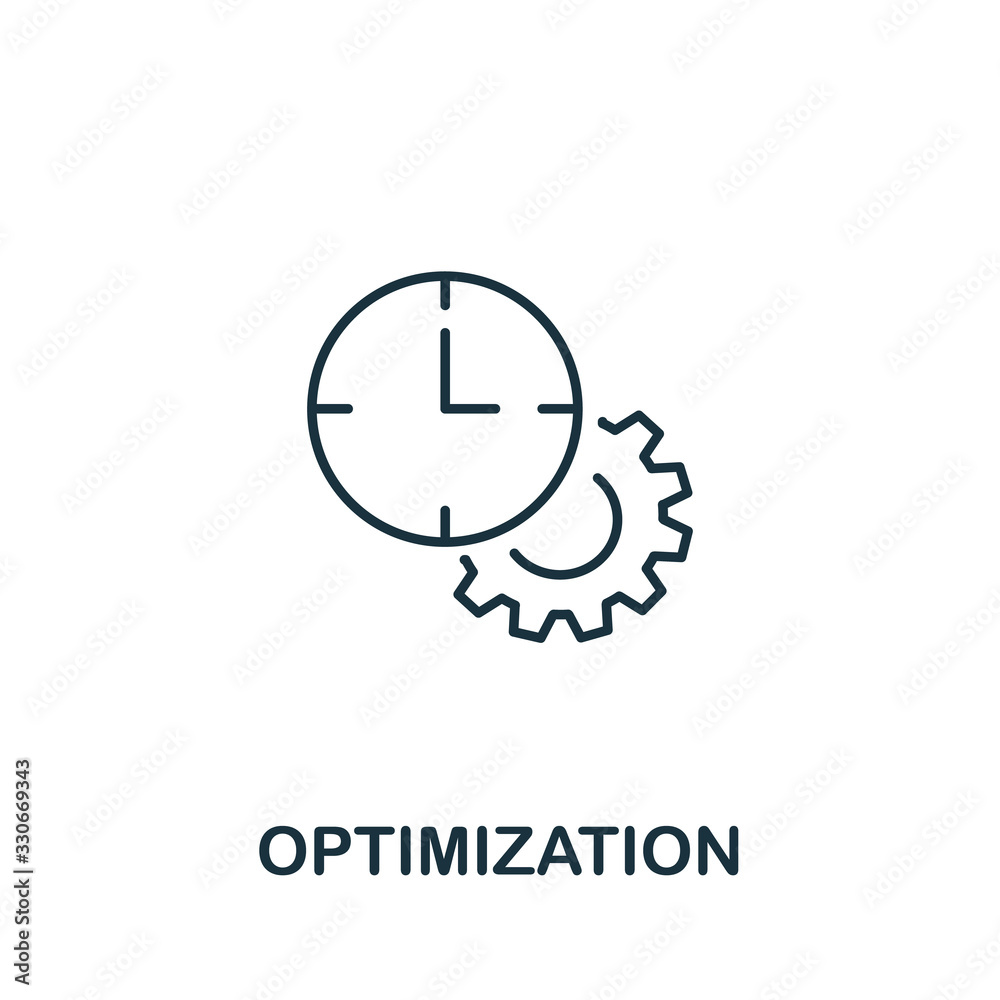 Optimization icon from teamwork collection. Simple line element Optimization symbol for templates, web design and infographics Optimization icon from teamwork collection. Simple line element Optimization symbol for templates, web design and infographics