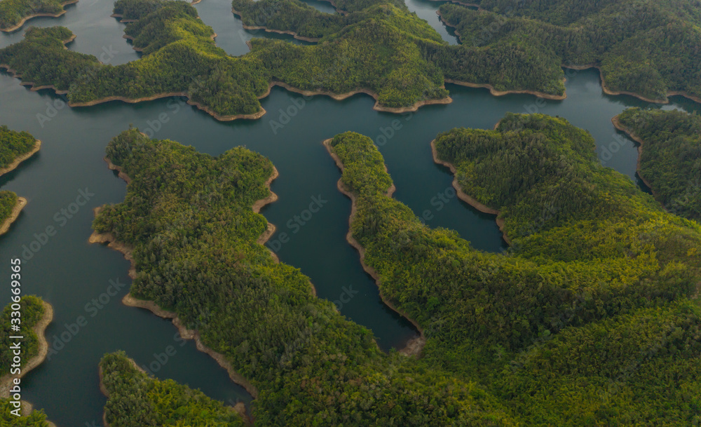 Aerial view of Ta Dung lake or Dong Nai 3 lake.