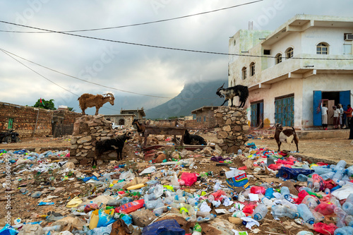 Hadibo is full of trash, Socotra World Heritage Site in Yemen photo