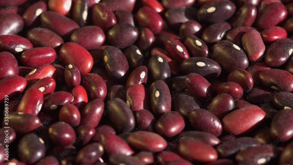 Red beans. Slow motion. Close-up. Horizontal pan. 4К Red beans. Slow motion. Close-up. Horizontal pan. 4К
