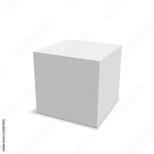 White cube. Box. Vector illustration.