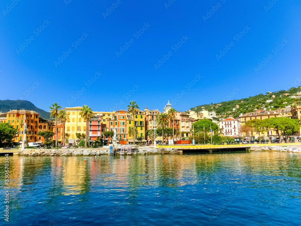 Santa Margherita Ligure, Liguria Italia - watching the coast from the sea.