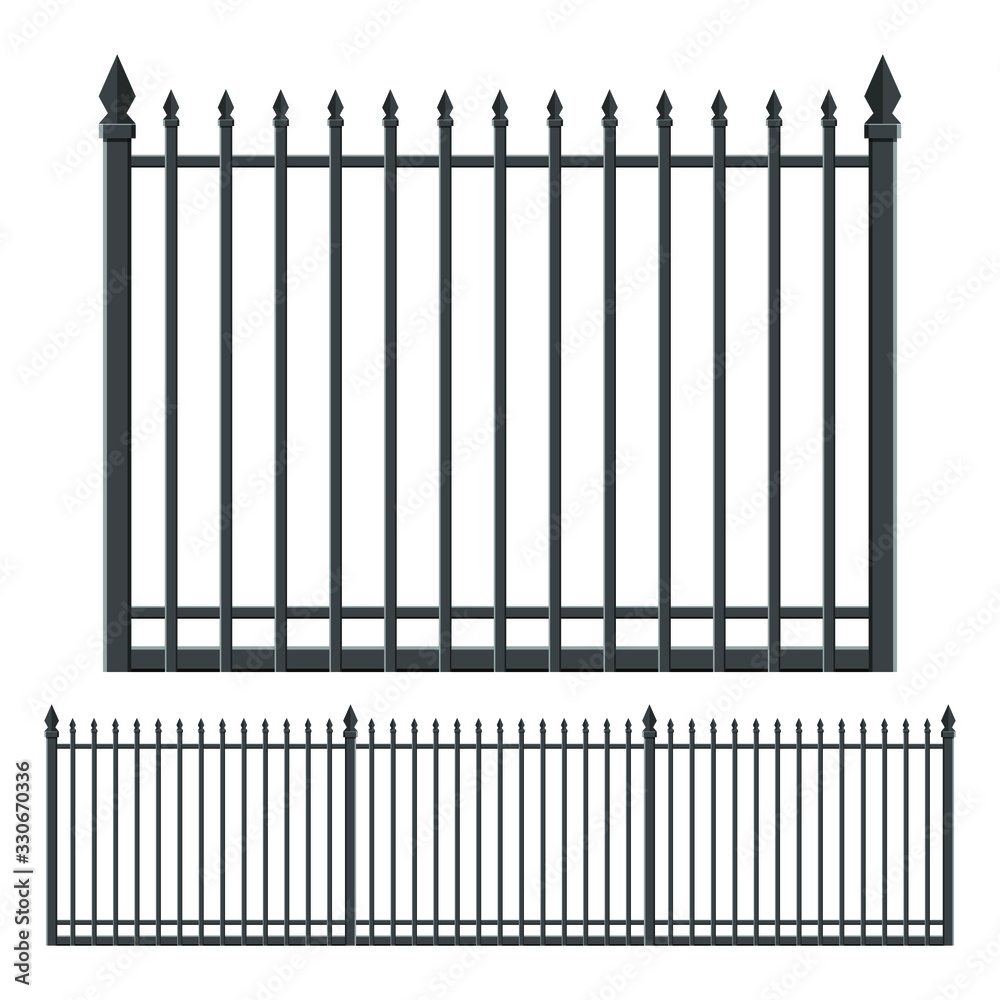 Iron forged fence vector design illustration isolated on white