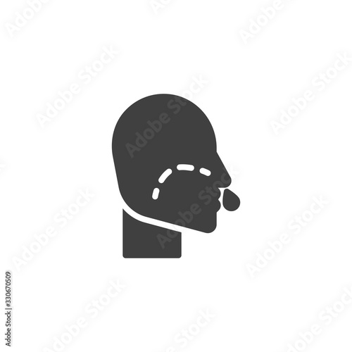 Runny nose vector icon. filled flat sign for mobile concept and web design. Coronavirus symptom, runny nose glyph icon. Symbol, logo illustration. Vector graphics
