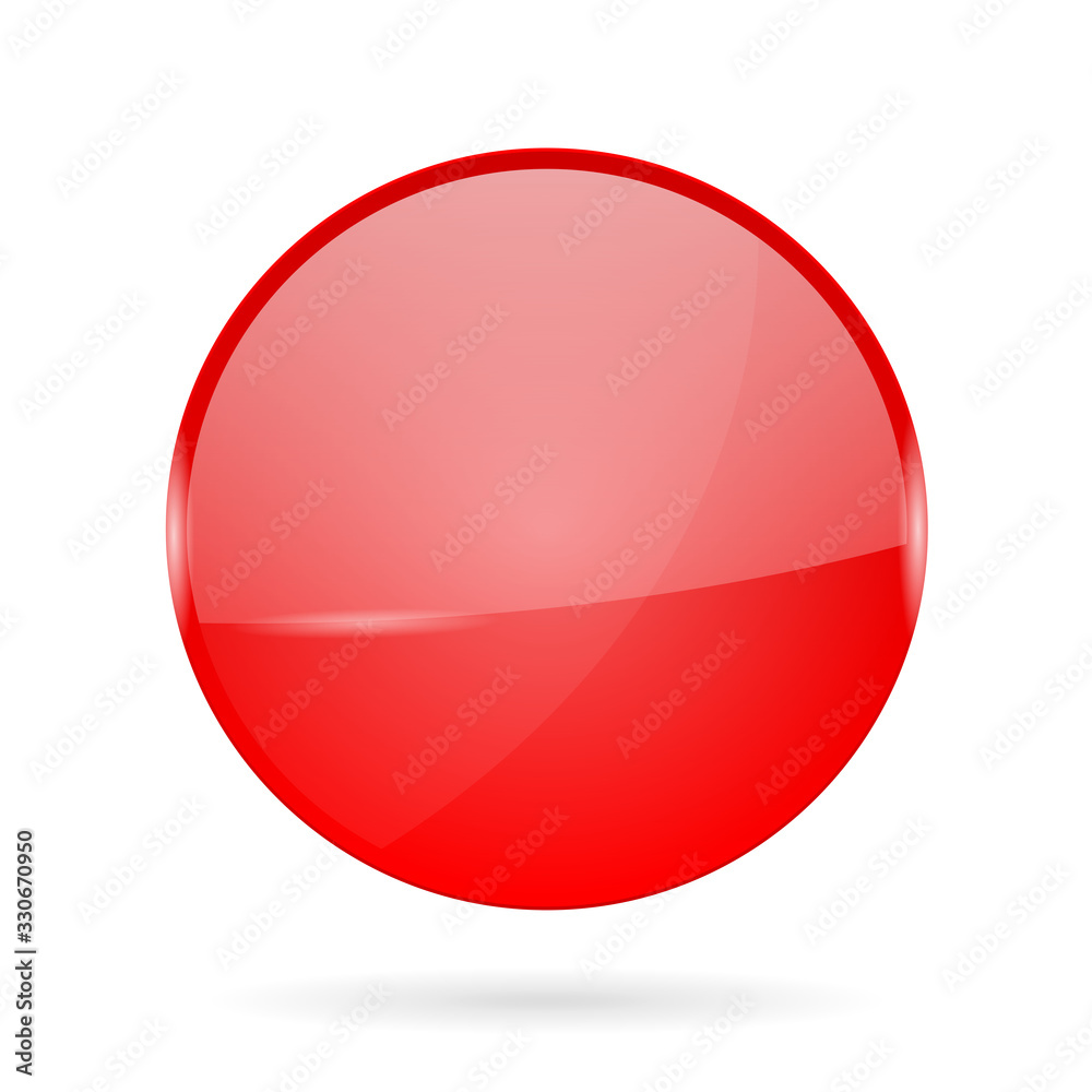 Red shiny 3d button. Web round icon Red shiny 3d button. Web round icon