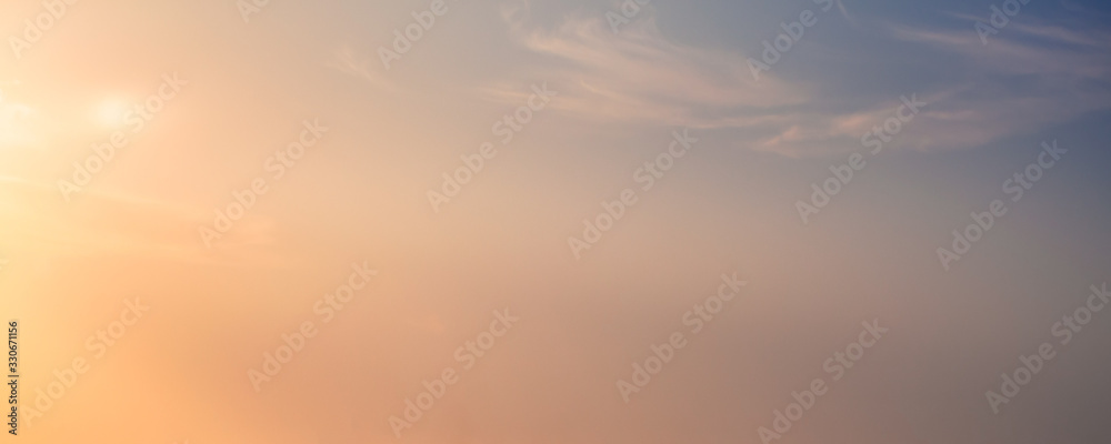 Colorful tropical sky with sunlight at sunset - obrazy, fototapety, plakaty 