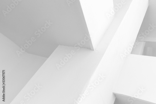 Abstract white interior background, corners