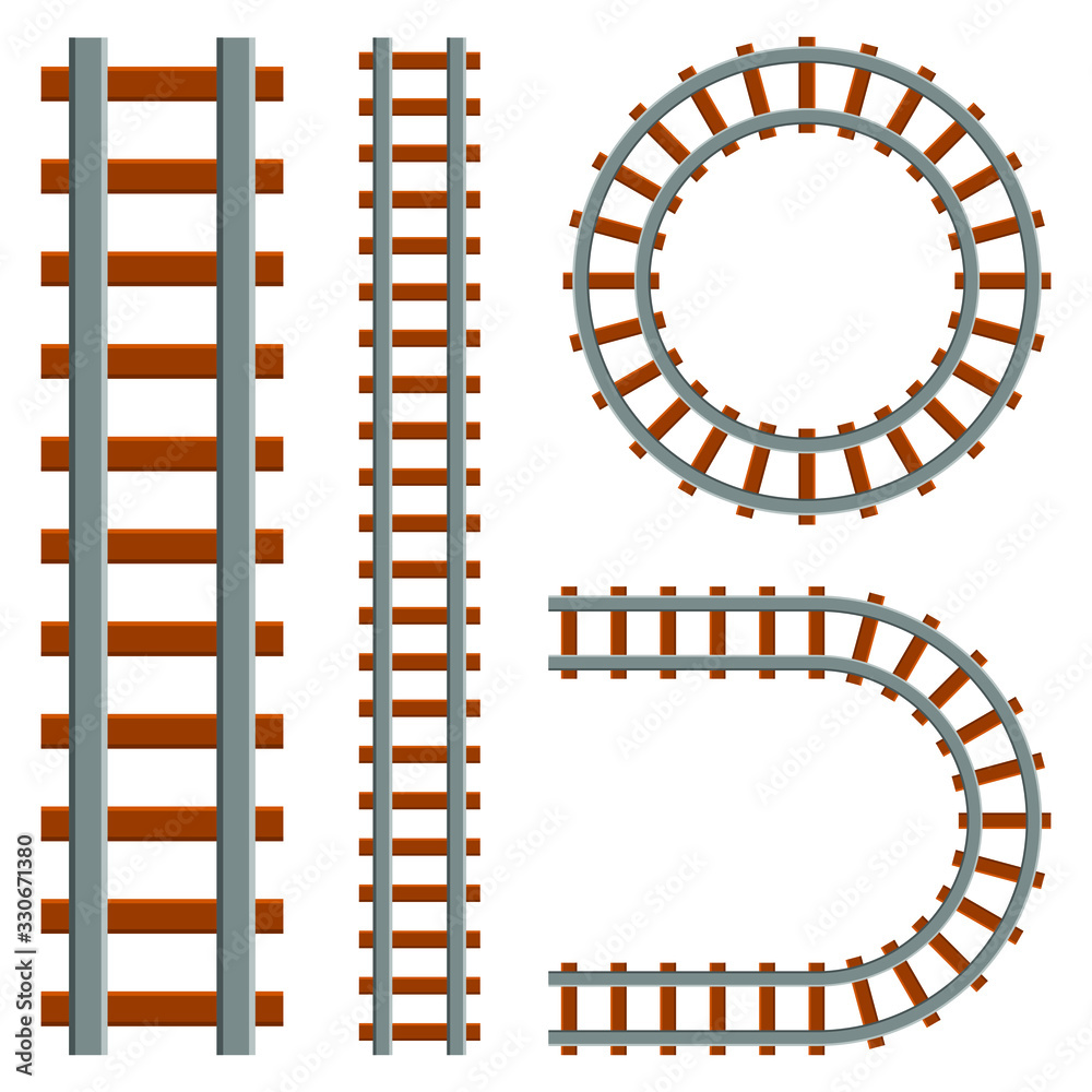 Railroad set vector design illustration isolated on white background