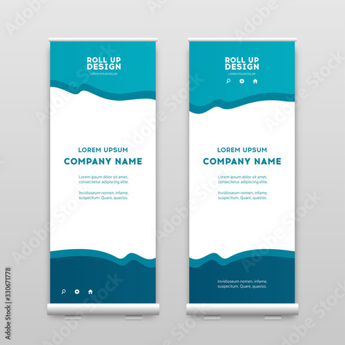 Business Roll Up layout. Presentation template, brochure or flyer, vertical banner design, corporate identity cover background, modern publication. Vector, eps10
