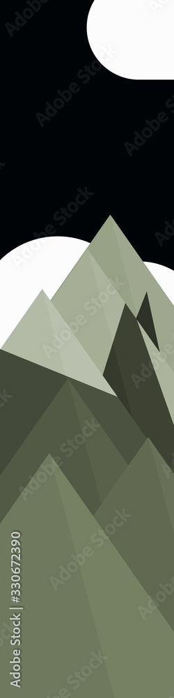 Moon and Mountains Panorame Generative Art background illustration Moon and Mountains Panorame Generative Art background illustration