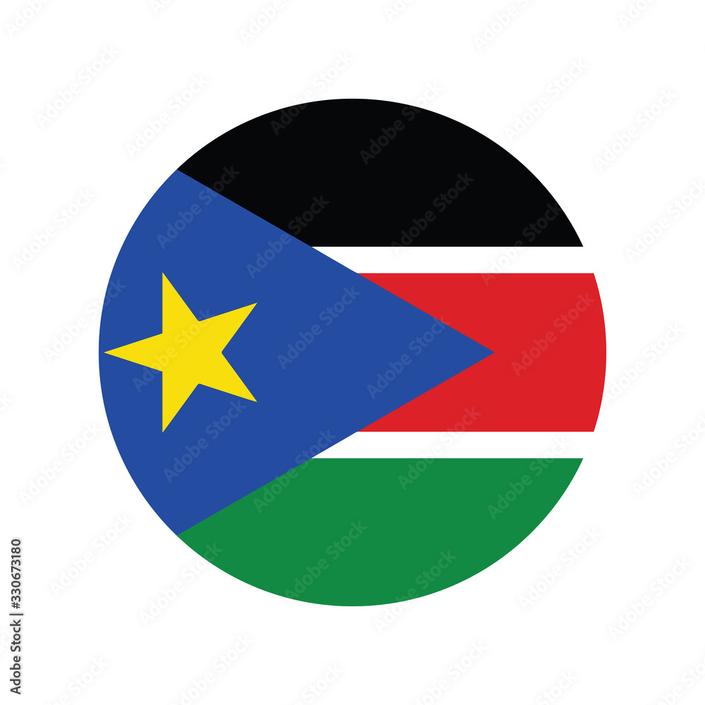 South Sudan flag in round button of icon. flag logo of South Sudan emblem isolated on white background, South Sudan national concept sign, Vector illustration. South Sudan flag in round button of icon. flag logo of South Sudan emblem isolated on white background, South Sudan national concept sign, Vector illustration.