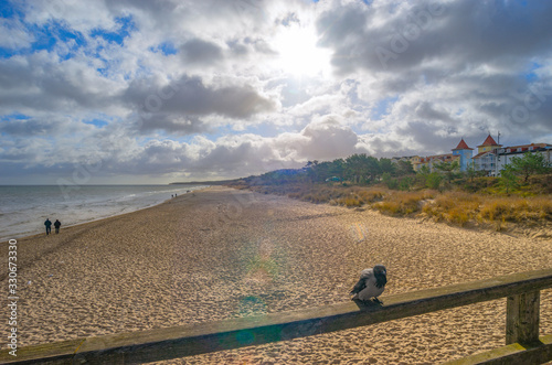 Baltic Sea, Usedom Island, winter, morning. Pictures of carefree life, practically just a few hours before the corona virus crisis changes everyone: the island is now closed. Fear instead of joy.