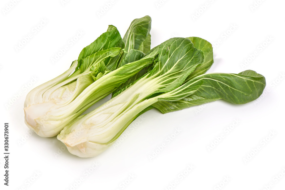 Fresh green Chinese cabbage, bok choy, pok choi or pak choi, isolated on white background Fresh green Chinese cabbage, bok choy, pok choi or pak choi, isolated on white background