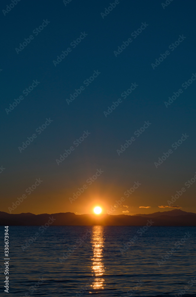 Peaceful calm sunset. New Zealand seascape