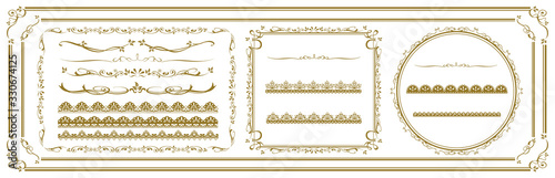 decorative gold frame set Vector